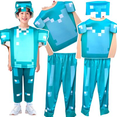 WKS STRÓJ MINECRAFT PRZEBRANIE DLA CHŁOPCA STEVE DIAMENTOWY MASKA KOSTIUM BAL WKS STRÓJ MINECRAFT PRZEBRANIE DLA CHŁOPCA STEVE DIAMENTOWY MASKA KOSTIUM BAL