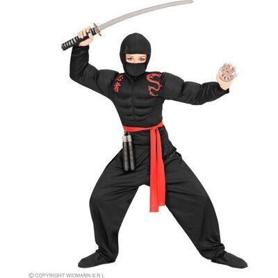 Widmann Strój ninja czerwony pas, rozmiar 128 Widmann Strój ninja czerwony pas, rozmiar 128