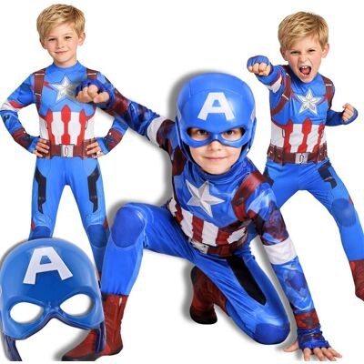 Hopki STRÓJ PRZEBRANIE KAPITAN SUPERBOHATER MASKA SKIN NA BAL KARNAWAŁ 128 134 Hopki STRÓJ PRZEBRANIE KAPITAN SUPERBOHATER MASKA SKIN NA BAL KARNAWAŁ 128 134