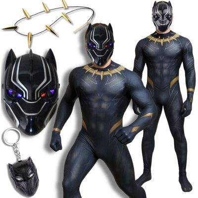Hopki STRÓJ PRZEBRANIE PANTERA SUPERBOHATER MASKA SKIN COSPLAY NA BAL 152 158 Hopki STRÓJ PRZEBRANIE PANTERA SUPERBOHATER MASKA SKIN COSPLAY NA BAL 152 158