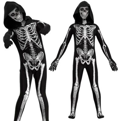 Hopki STRÓJ SZKIELET PRZEBRANIE KOŚCIOTRUP KOSTIUM COSPLAY MASKA 170 176 M L Hopki STRÓJ SZKIELET PRZEBRANIE KOŚCIOTRUP KOSTIUM COSPLAY MASKA 170 176 M L