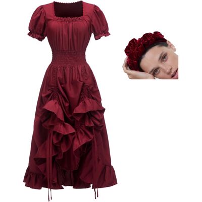 ALTERA Sukienka Carmen Średniowieczna Renesansowa +opaska Karnawał Flamenco Bal Rl ALTERA Sukienka Carmen Średniowieczna Renesansowa +opaska Karnawał Flamenco Bal Rl