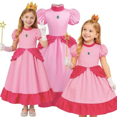 Hopki Sukienka Księżniczki Peach Kostium Super Mario Na Bal Zestaw 110 116 Cm Hopki Sukienka Księżniczki Peach Kostium Super Mario Na Bal Zestaw 110 116 Cm