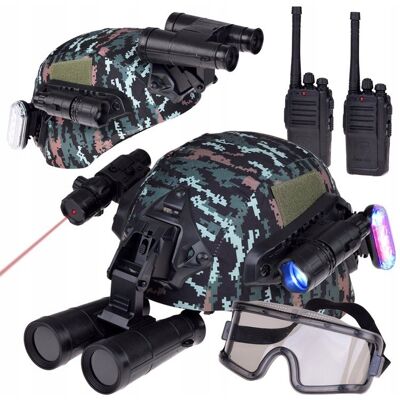 JOKOMISIADA Zestaw dla żołnierza hełm lornetka laser lampka walkie talkie moro ZA5310 JOKOMISIADA Zestaw dla żołnierza hełm lornetka laser lampka walkie talkie moro ZA5310