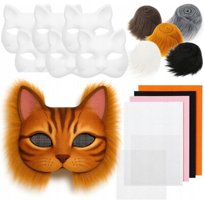 Labello Zestaw Masek Do Malowania Ozdabiania Futro Filc Therian Diy 6szt Kot Brąz Labello Zestaw Masek Do Malowania Ozdabiania Futro Filc Therian Diy 6szt Kot Brąz