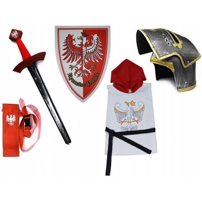 Inny producent Zestaw Strój Rycerski Miecz Hełm Tarcza Pochwa Tunika Mała Kostium Rycerza Inny producent Zestaw Strój Rycerski Miecz Hełm Tarcza Pochwa Tunika Mała Kostium Rycerza
