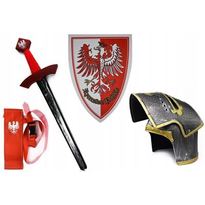 Inny producent Zestaw Strój Rycerz 4El. Miecz Hełm Tarcza Pochwa Przerbanie Dla Dziecka Inny producent Zestaw Strój Rycerz 4El. Miecz Hełm Tarcza Pochwa Przerbanie Dla Dziecka
