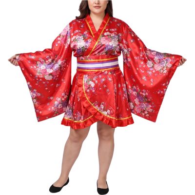 Akuku Kimono Japońskie Damskie Kostium Cosplay Szlafrok Satynowy Sakura Plus Size Akuku Kimono Japońskie Damskie Kostium Cosplay Szlafrok Satynowy Sakura Plus Size