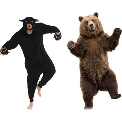 Akuku Kostium Czarny Niedźwiedź Kombinezon Uroczy Miś Piżama Przebranie Unisex L Akuku Kostium Czarny Niedźwiedź Kombinezon Uroczy Miś Piżama Przebranie Unisex L