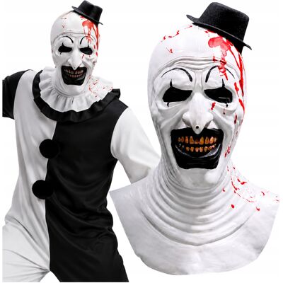 Labello Maska Lateksowa Terrifier Krwawy Klaun Clown Art Horror Halloween Kostium Labello Maska Lateksowa Terrifier Krwawy Klaun Clown Art Horror Halloween Kostium