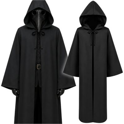 Labello Peleryna Czarna Strój Doktor Plagi Dżuma Darth Vader Mroczny Kostium Bal Labello Peleryna Czarna Strój Doktor Plagi Dżuma Darth Vader Mroczny Kostium Bal