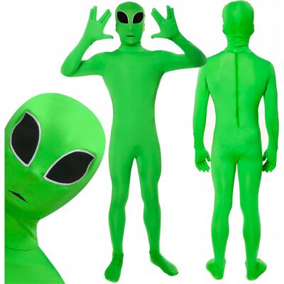 Labello Strój Ufoludka Ufo Kosmita Kombinezon Przebranie Kostium Halloween Karnawał Labello Strój Ufoludka Ufo Kosmita Kombinezon Przebranie Kostium Halloween Karnawał