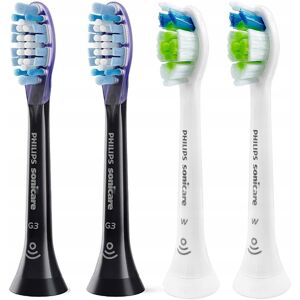 Końcówki do szczoteczki sonicznej PHILIPS DiamondClean G3, 4 szt. - wybielanie i ochrona dziąseł wymienne główki Sonicare HX6061 HX9051 Końcówki do szczoteczki sonicznej PHILIPS DiamondClean G3, 4 szt. - wybielanie i ochrona dziąseł wymienne główki Sonicare HX6061 HX9051