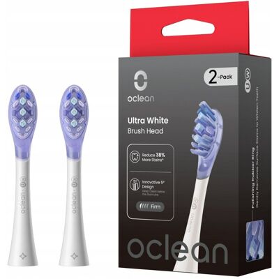 Końcówki do szczoteczki Oclean Ultra White UW03 biały 2 szt. wybielanie Końcówki do szczoteczki Oclean Ultra White UW03 biały 2 szt. wybielanie