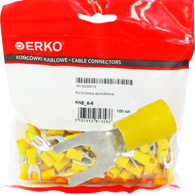 Końcówka Widełkowa Izolowana Kne 6-6 /opk=100szt./ Erko Końcówka Widełkowa Izolowana Kne 6-6 /opk=100szt./ Erko