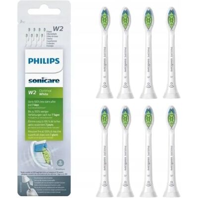 Końcówki Końcówka Do Szczoteczki Philips Sonicare W2 Optimal White 8 Szt Końcówki Końcówka Do Szczoteczki Philips Sonicare W2 Optimal White 8 Szt