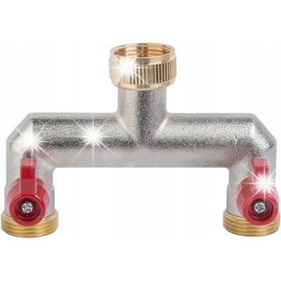 BRADAS Rozdzielacz Hydrauliczny 2-Drożny Z Zaworami Mosiężny Niklowany Gz 3/4' BRADAS Rozdzielacz Hydrauliczny 2-Drożny Z Zaworami Mosiężny Niklowany Gz 3/4'