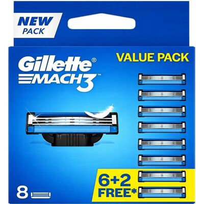 Inny producent Wkłady Gillette Mach 3 Oryginalne Ostrza 8 Szt Do Maszynki Gillette Mach 3 Ostrze Srebrny/szary Golarka Inny producent Wkłady Gillette Mach 3 Oryginalne Ostrza 8 Szt Do Maszynki Gillette Mach 3 Ostrze Srebrny/szary Golarka