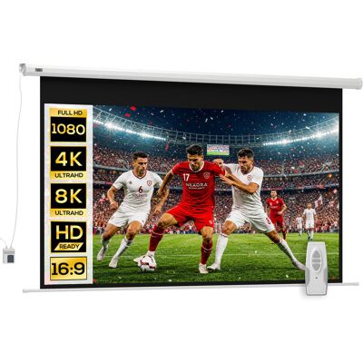 Homcom Ekran Projekcyjny 221x125 Cm, 100 Cali, 16:9, Hd 4k, Zmotoryzowany Homcom Ekran Projekcyjny 221x125 Cm, 100 Cali, 16:9, Hd 4k, Zmotoryzowany