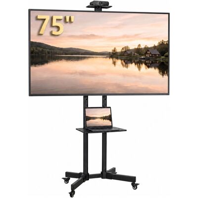 Homcom Mobilny Stojak Tv Na Kółkach Do Telewizorów 32–75 Cali, Regulacja, Metal Homcom Mobilny Stojak Tv Na Kółkach Do Telewizorów 32–75 Cali, Regulacja, Metal