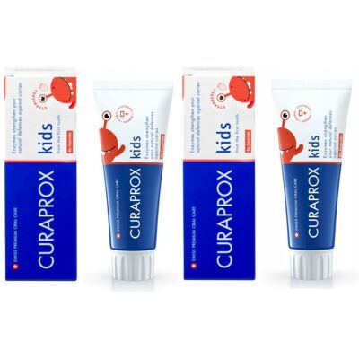 2x Pasta do zębów Curaprox dla dzieci bez fluoru truskawka 60ml 2x Pasta do zębów Curaprox dla dzieci bez fluoru truskawka 60ml