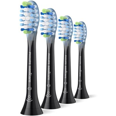 4x Oryginalne końcówki Philips Sonicare C3 Premium Plague Defence Czarne 4x Oryginalne końcówki Philips Sonicare C3 Premium Plague Defence Czarne