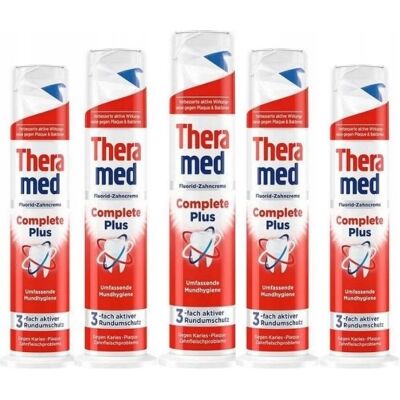 5x Pasta do zębów z fluorem Tuba THERAMED Complete Plus 100ml 5x Pasta do zębów z fluorem Tuba THERAMED Complete Plus 100ml