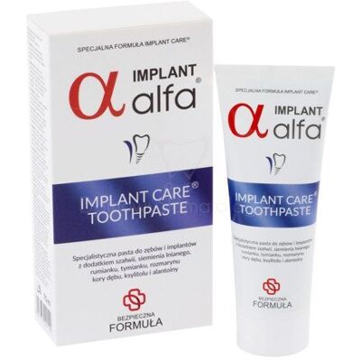Alfa Implant, specjalistyczna pasta do zębów i implantów, 75 ml Alfa Implant, specjalistyczna pasta do zębów i implantów, 75 ml