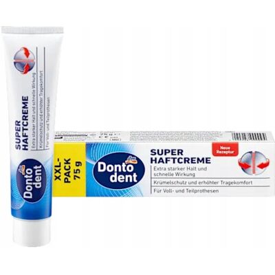 Dontodent Klej Do Protez Super Mocny W Kremie Opakowanie Xxl 75g Dontodent Klej Do Protez Super Mocny W Kremie Opakowanie Xxl 75g