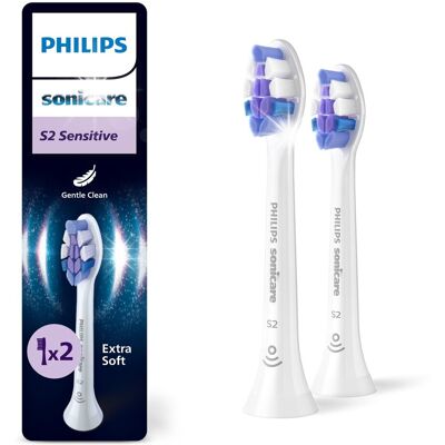 KOŃCÓWKI DO SZCZOTECZKI SONICZNEJ PHILIPS S2 HX6054 SENSITIVE 2-PAK KOŃCÓWKI DO SZCZOTECZKI SONICZNEJ PHILIPS S2 HX6054 SENSITIVE 2-PAK