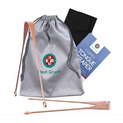 Medi Grade, Miedziany skrobak do języka, 2szt. + Etui Medi Grade, Miedziany skrobak do języka, 2szt. + Etui