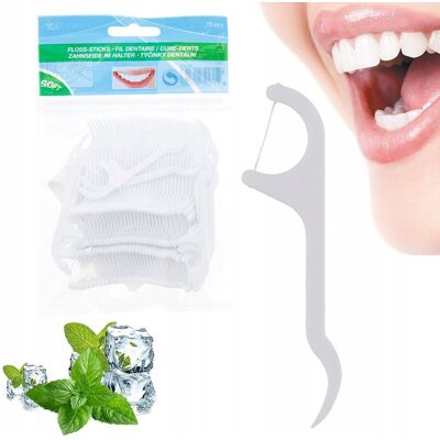 Nić Dentystyczna Wykałaczki Do Zębów, 75 Szt Xxl Nić Dentystyczna Wykałaczki Do Zębów, 75 Szt Xxl