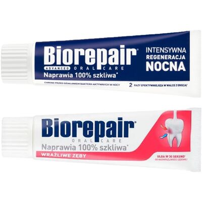 Pasta do zębów Biorepair Night 75ml + Pasta do zębów Biorepair Wrażliwe Zęby 75ml Pasta do zębów Biorepair Night 75ml + Pasta do zębów Biorepair Wrażliwe Zęby 75ml