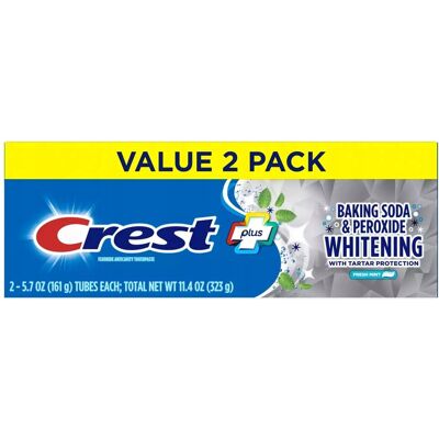 Pasta do zębów Crest Plus Baking soda & peroxide - Value pack 2x 161g Pasta do zębów Crest Plus Baking soda & peroxide - Value pack 2x 161g