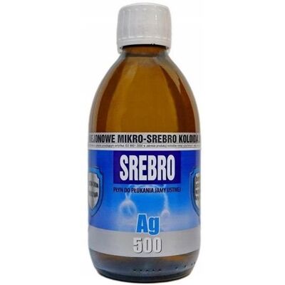 Pro Aktiv, Niejonowe Mikro-Srebro koloidalne, Ag 500, Płyn do płukania jamy Pro Aktiv, Niejonowe Mikro-Srebro koloidalne, Ag 500, Płyn do płukania jamy