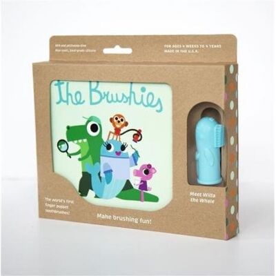 The Brushies Szczoteczka silikonowa na palec Wieloryb WILLA z książeczką The Brushies Szczoteczka silikonowa na palec Wieloryb WILLA z książeczką