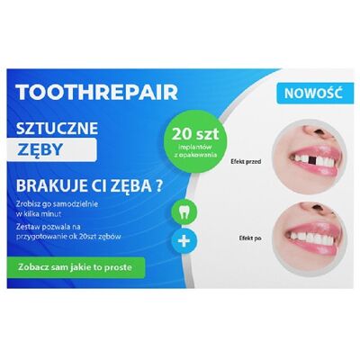 Tymczasowe Implanty Sztuczne Zęby Proteza Do Naprawy Zębów 20Szt + Instr Pl Tymczasowe Implanty Sztuczne Zęby Proteza Do Naprawy Zębów 20Szt + Instr Pl