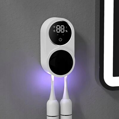 UCHWYT NA SZCZOTECZKI ELEKTRYCZNY ŚCIENNY Z DEZYNFEKCJĄ UV 1800MAH UCHWYT NA SZCZOTECZKI ELEKTRYCZNY ŚCIENNY Z DEZYNFEKCJĄ UV 1800MAH