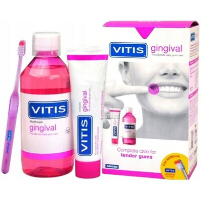 Vitis - Gingival - Miętowy - Pasta do zębów 100ml - Zestaw do higieny jamy ustnej Vitis - Gingival - Miętowy - Pasta do zębów 100ml - Zestaw do higieny jamy ustnej