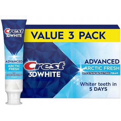 Wybielająca pasta do zębów z fluorem Crest 3D White Arctic Fresh 3 pak Wybielająca pasta do zębów z fluorem Crest 3D White Arctic Fresh 3 pak