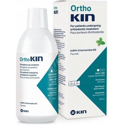 Zestaw ortodontyczny Ortho Kin płyn 500 ml + pasta 75 ml Zestaw ortodontyczny Ortho Kin płyn 500 ml + pasta 75 ml