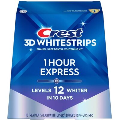 10 Pasków Wybielających Crest 3d White 1 Hour Express, 11%, Kuracja 10 Dni, 60 Min, Poziom 12 10 Pasków Wybielających Crest 3d White 1 Hour Express, 11%, Kuracja 10 Dni, 60 Min, Poziom 12