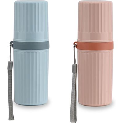 Inny producent Etui 2 Sztuki Podróżne Kubek Szczoteczki Zębów Higiena Wodoodporne Niebieski + Różowy Inny producent Etui 2 Sztuki Podróżne Kubek Szczoteczki Zębów Higiena Wodoodporne Niebieski + Różowy