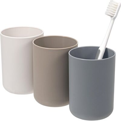 Inny producent Szczoteczki Zestaw Kubków 3 Sztuki 300ml Zębów Plastikowe Biel Wolnostojące Inny producent Szczoteczki Zestaw Kubków 3 Sztuki 300ml Zębów Plastikowe Biel Wolnostojące