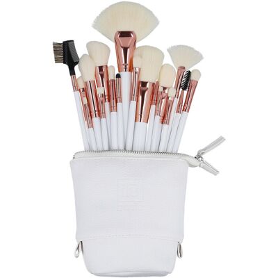 Ilū, Basic, Zestaw 18 pędzli do makijażu + etui, biały Ilū, Basic, Zestaw 18 pędzli do makijażu + etui, biały