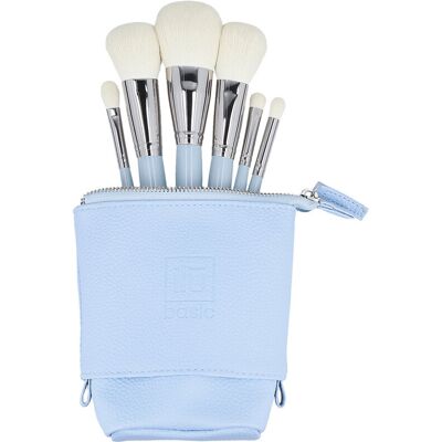 Ilū Basic, Zestaw 6 Pędzli Do Makijażu + Etui, Niebieski Ilū Basic, Zestaw 6 Pędzli Do Makijażu + Etui, Niebieski