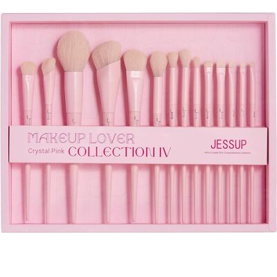 JESSUP Makeup Lover Crystal Pink Collection IV zestaw pędzli do makijażu T495 14szt. JESSUP Makeup Lover Crystal Pink Collection IV zestaw pędzli do makijażu T495 14szt.