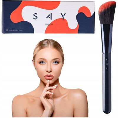 Syntetyczny Ścięty pędzel do KONTUROWANIA różem miękkie włosie SAY MakeUp Syntetyczny Ścięty pędzel do KONTUROWANIA różem miękkie włosie SAY MakeUp