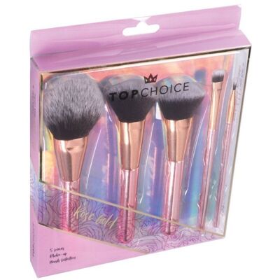 Top Choice, ROSE GOLD, zestaw pędzli do makijażu, 5 szt. Top Choice, ROSE GOLD, zestaw pędzli do makijażu, 5 szt.
