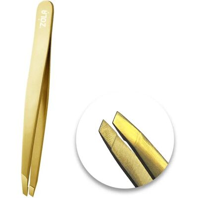 ZOLA, Pęseta profesjonalna do brwi Gold, skośna ZOLA, Pęseta profesjonalna do brwi Gold, skośna